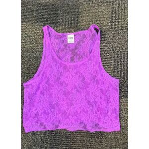 Victoria's Secret PINK Women's Purple Lace Crop Tank Top Size S